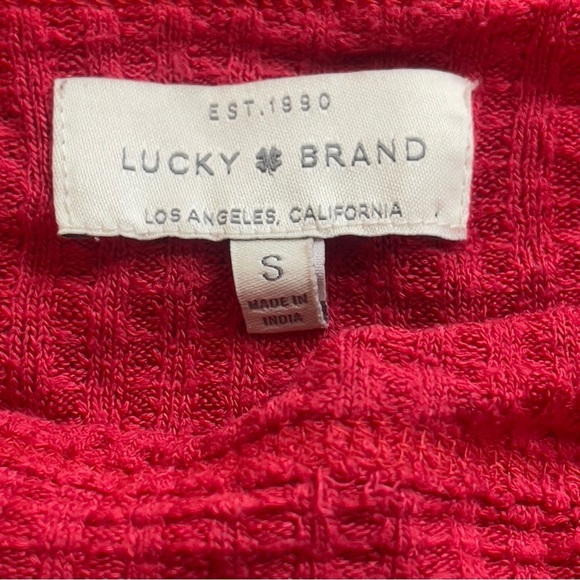 Lucky Brand Waffle Thermal Off Shoulder Neckline Top Small - Picture 3 of 6
